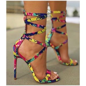 Liliana IRINA Bright Floral Print Stiletto Heel